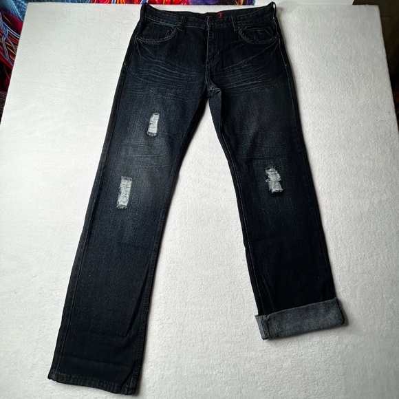 Agile Mens Straight-leg Straight Jeans Pants Gray Blue Size 34 - Picture 3 of 16